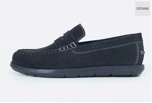 SUEDE LOAFERS LIGHTWEIGHT, BLACK IN COLOR